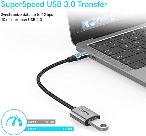 מתאם Tek Styz USB-C USB 3.0 תואם ל- Xiaomi Mi 9 Pro OTG Type-C/PD זכר USB 3.0 ממיר נקבה.