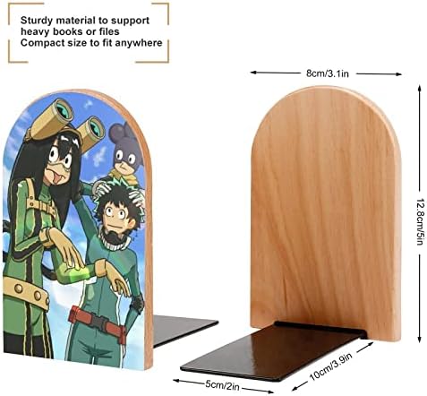 גיבור קריקטורה תומכי ספרים עץ ספר מחיצת דקורטיבי מדפים ללא החלקה ספר סטנד 2 חתיכות עבור משרד בית