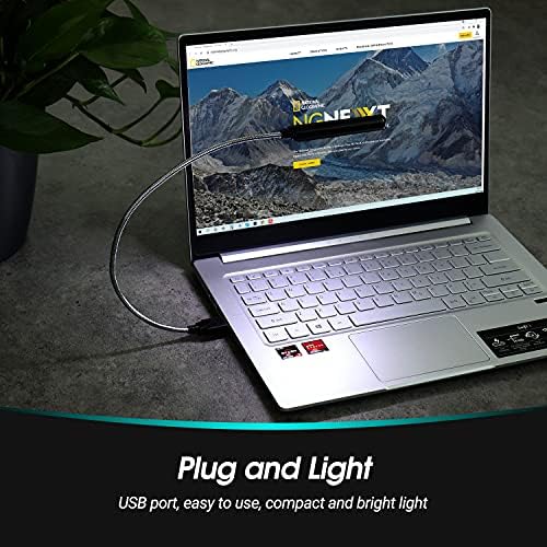 נורת LED של נרקיס USB - 8 מנורת קריאת LED סופר בהירה - אין צורך בסוללות - PC ו- Mac תואם