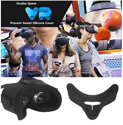 Oculus Quest 2 כיסוי פנים, אוזניות סיליקון כרית כרית כרית זיעה הוכחת הוכחה אור VR אביזרים