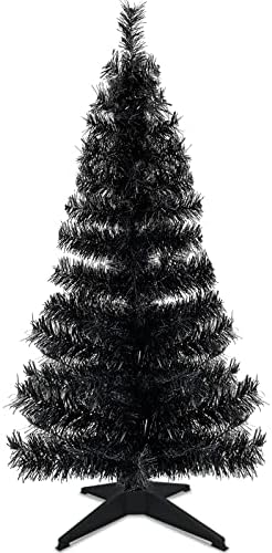 Turnmeon עיצוב חג המולד 4 מטרים עץ טינסל שחור עם ענפים עבים 225 ענפים בסיס יציב, מעכב אש מלאכותי עץ חג המולד