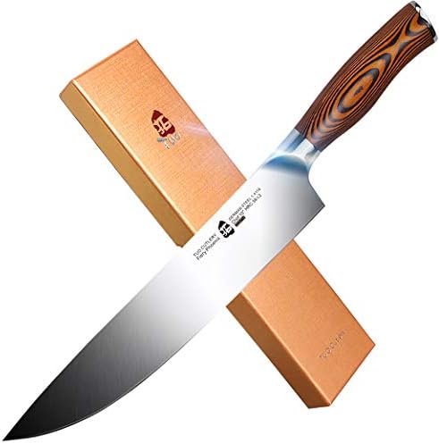 טואו שף סכין, פרו 10 אינץ שף של סכין, גרמנית גבוהה פחמן נירוסטה נגד חלודה סכיני מטבח, ארגונומי ידית הלוהט