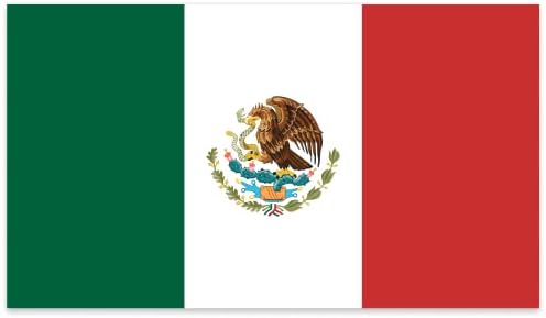 Stictios Mexico Flag מדליק 5.8x3.3 אינץ ' - מדבקה מקסיקו למכוניות, משאיות, אופנועים, דלתות, חלונות, מחשבים