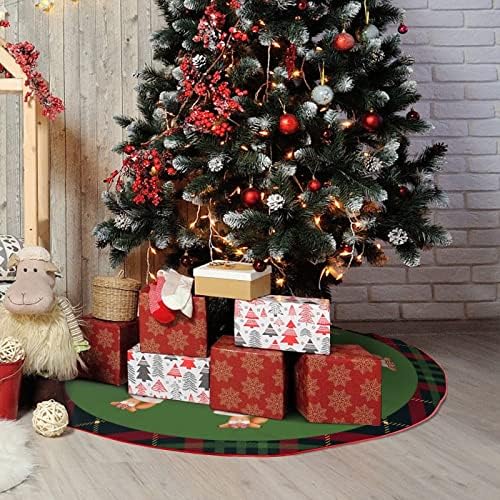 חצאית עץ חג המולד לחג המולד, חצאית עץ משובצת חג המולד, 30 x30 פתית שלג חג המולד מחצלת עץ
