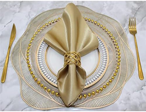 Asuvud מפית זהב טבעות מתכת טוויסט טוויסט מפית טבעת מפיות לחתונות ארוחת ערב מסיבת ארוחת ערב מזנון שולחן
