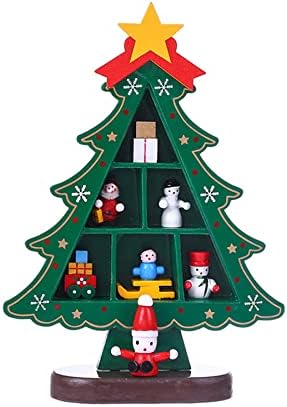 עץ חג המולד מעץ עץ עץ עץ, עץ חג המולד של שולחן העבודה עם קישוטים מיני עץ עץ עץ עץ אורן לחג המולד שולחן בית חג