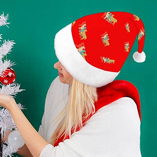עיזים צללית מצחיק חג המולד כובע סנטה קלאוס כובעי קצר קטיפה עם לבן חפתים עבור חג המולד חג מסיבת