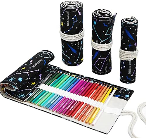 עפרונות צבעוניים Rayyxp עוטפים רגל מעלה 72 חריצים בד מחזיק עט נייד ציור ציור צביעה מארגן נייר מכתבים