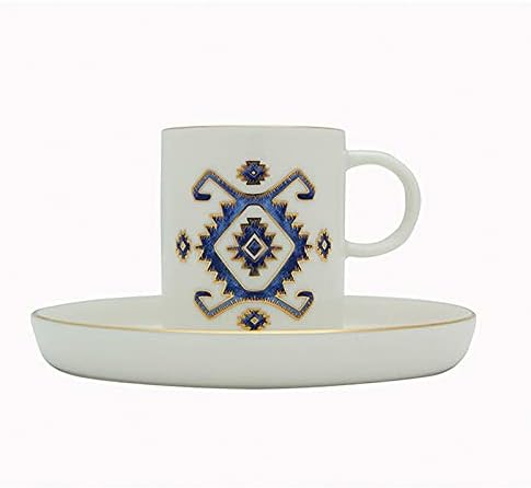 SJYDQ חרסינה ערביית עיצוב קפה כוס קפה צלוחית 80 סמק מתנה לימים מיוחדים