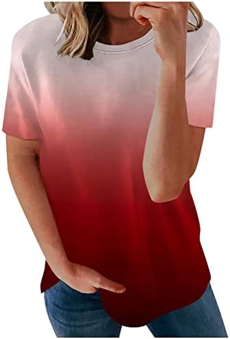 חולצות טש חולצות לנשים קיץ 2023 חולצות צווארון שרוול קצר רופפות טיזות בסיסיות רופפות טרנדי
