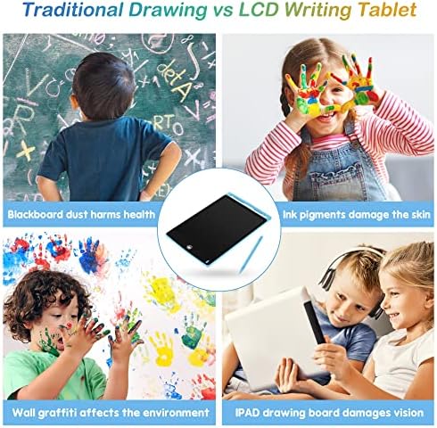 2 מארז לוח כתיבה, 8.5 אינץ כתיבה לוח לילדים, צבעוני מסך שרבוט לוח, מחיק ושימוש חוזר דיגיטלי ציור לוח,