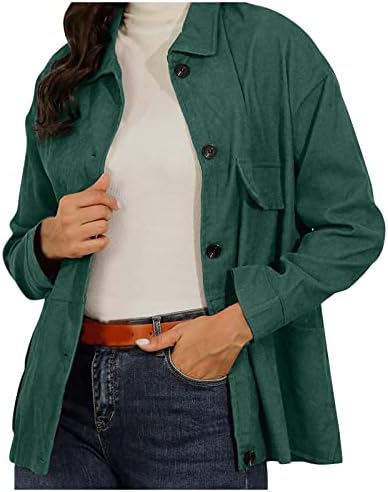 מעילי חורף ארוכים של Foviguo לנשים, חולצת טוניקה נחמדה לנשים סתיו סתיו שרוול ארוך דש כפתור מוצק מעילים