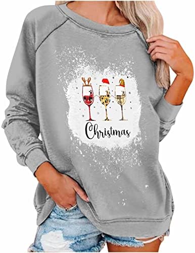 נשות CQCCYD סווטשירט חג המולד סווטשירט קרוס עץ עץ חולצה חולצה מצחיקה