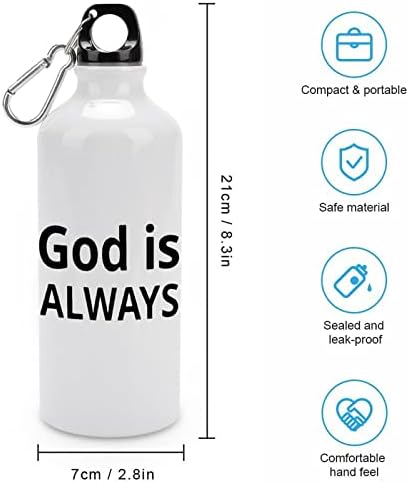 אלוהים הוא תמיד אמונה מאלומיניום בקבוק מים ספל נסיעות דליפת דליפה הוכחת מתכת ספורט בקבוקי 600 מל