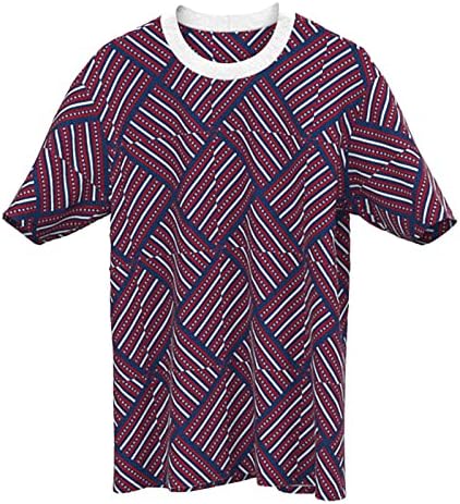חולצות עבודת קיץ לגברים טיז גרפי חולצת טי מקרית 3 ד 4 של יולי דגל דפוס גברים גולף שרוול ארוך