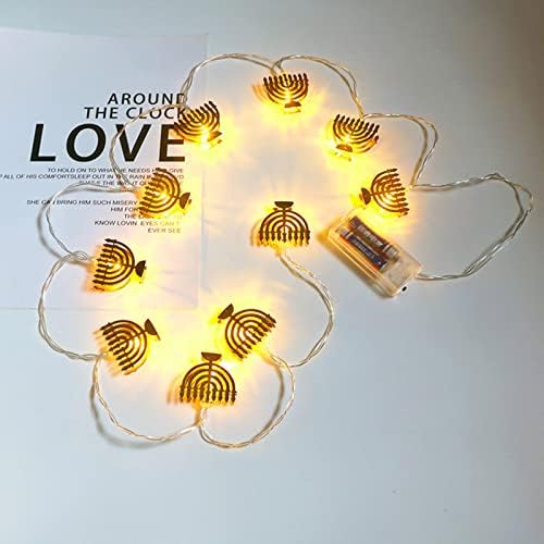 10 LED Chanukah Hanukka String Light Light Decors Pandlestick Sutlate LED LED לקישוטים למנורה ביתית
