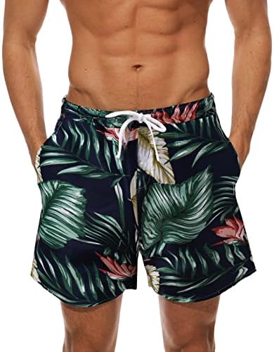 גזעי שחייה של Jootoo Mens, מכנסיים קצרים לגלוש בקיץ, מכנסי חוף שחייה קלים מהירים עם כיסים עם כיסים