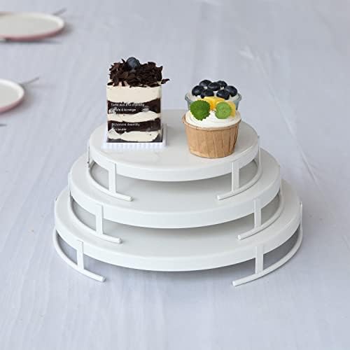 סט עמדות עוגות 3 חתיכות, עמדת עוגת מתכת, עוגת עוגות לבנה ל -12 קאפקייקס, עוגת עוגה לקינוח, חתונה,