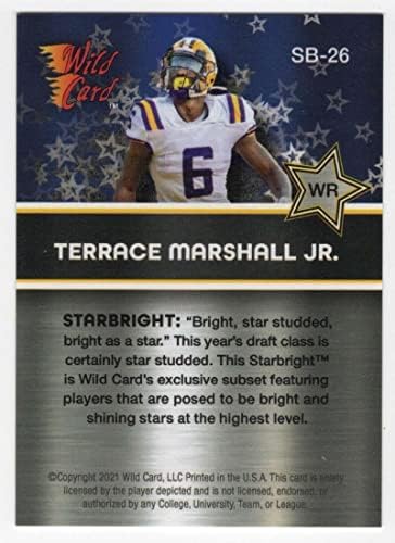 TERRACE MARSHALL RC 2021 Alumination Wild Card Starbright Rookie 26 Panthers Cond NFL כדורגל