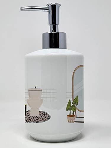 אוצרות קרוליין WDK5768SOAP פודל שחור במתקן סבון קרמיקה אמבטיה, מתקן סבון יד בקבוקי משאבה למטבח אמבטיה, מיכל