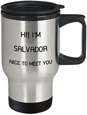 אני ספל נסיעות סלבדור שם ייחודי מתנת כוס מתנה לגברים נשים 14oz נירוסטה