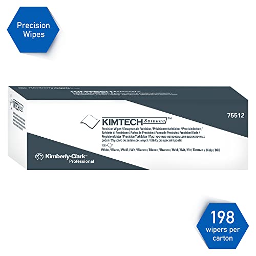 Kimtech 75512 מגבי דיוק, קופסה מוקפצת, 1ply, 11 4/5x11 4/5, לבן, 196 לכל קופסה