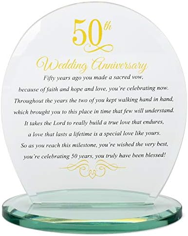 דיקסון 50 יום נישואין צהוב 6 איקס 6.5 לוח זכוכית שלט עליון