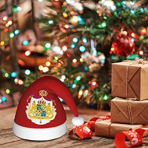 זלטאס נהדר מעיל של זרועות של שוודיה חג המולד כובע למבוגרים רך נוח סנטה כובעי חג המולד לשנה חדשה חג ספקי