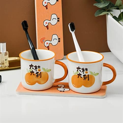 SEASD Big Orange Dali Fue -Sthash Set Set מברשת שיניים כוס שיניים כוס חדר אמבטיה קרמיקה כוסות כוס כוס