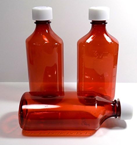 בקבוקים רפואיים -4 אונקיה 188.2 מל סגלגלות ואחוזות בכובעים של 200 יחידות-כיתה תרופתית ללא BPA, ענבר, ירוק או