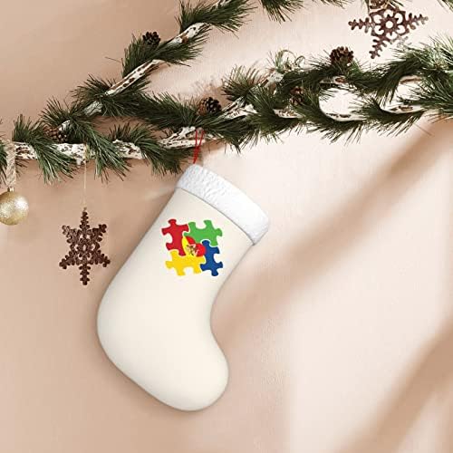 QG ZZX סיציליאן דגל אוטיזם מודעות למודעות לב חידה חג המולד גרבי חג המולד גרביים אח תלויה גרב 18 אינץ