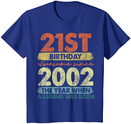 בציר 2002 21 שנה ישן מתנות מהדורה מוגבלת 21 יום הולדת חולצה