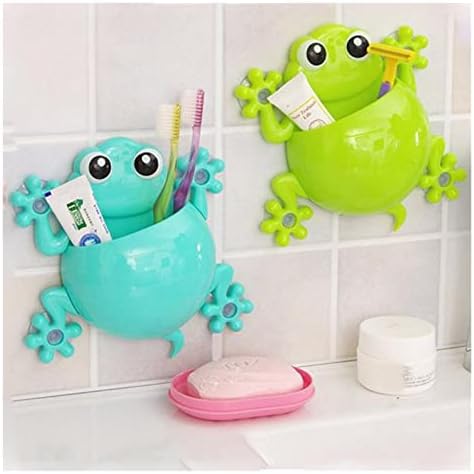 צפרדעים מחזיק חדר אמבטיה בית חמוד קיר הר יניקה כוס משחת שיניים מתלה לאחסון מברשת שיניים מחזיק מחזיק קיר הרכבה