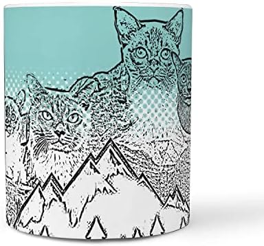 בורמזי חתול הר ראשמור הדפסת 360 לבן ספל