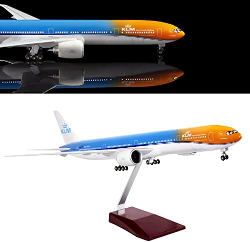 24-שעות 18 אוסף דגם מטוס פסל בקנה מידה 1: 130 מטוס דגם הולנד 777 עם הוביל אור לקישוט או מתנה