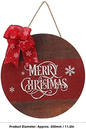 Emoshayoga שלט דלת עץ לחג המולד, דלת חג המולד תלויה שלט עץ זיהום מרקם משובח בחינם לקישוט