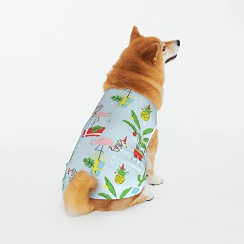 חולצות חיית מחמד כותנה חג המולד-קסמות-אינווד-פלאמינגו תלבושות כלבים חתול כלב פיג'מה כלב רך אופן