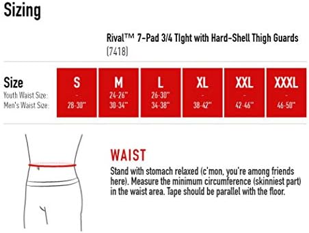 טייץ דחיסה מרופד של מקדוויד ¾. 7 רפידות מגנות על ירכיים, עצם זנב, ירכיים, ברכיים. חגורה לנוער/מבוגרים. מיועד