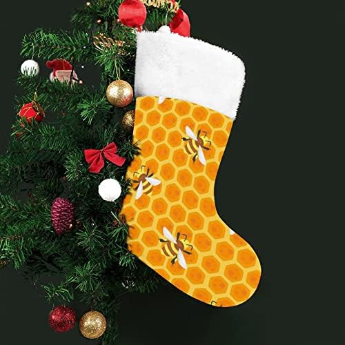 דבורים צהובות חג המולד תלויות גרב סנטה חמוד לקישוט עץ חג המולד מתנות קישוטים