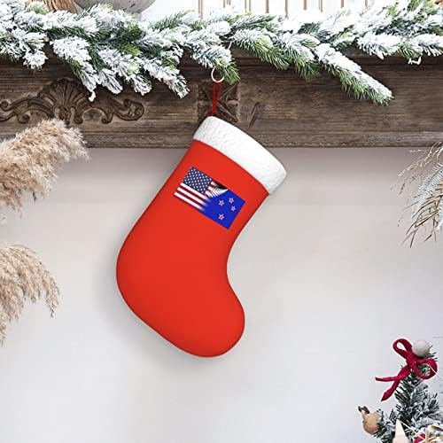 דגל ודגל אמריקאי של גרבי חג המולד של ניו זילנד, מתנות למסיבת חג חג המולד לקישוטי חג משפחתיים 18 אינץ