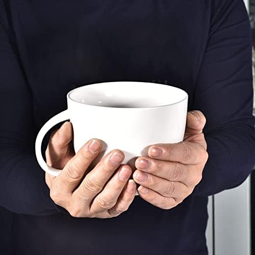 ספל קפה קרמיקה רחב של 30 גרם, ספל קפה קרמי, כוס ארוחת בוקר, אטריות וקערת מרק עם ידית, ספלים בטוחים של