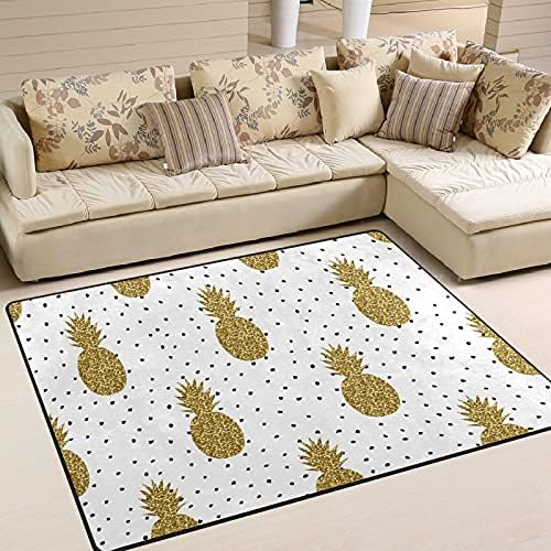נקודות אננס זהב שטיחי שטיחים גדולים של שטיחי פליימה שטיחים לילדים לילדים חדר חדר שינה סלון 63 x 48 אינץ