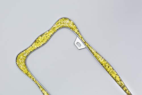 מסגרת לוחית רישוי נוצצת של Creathome 3D, כרום עם פרפר זהב שמנמן, מתכת סגסוגת אבץ טהורה