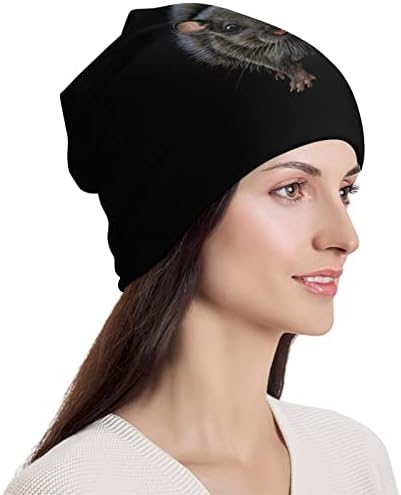 צבע גרפי דיוקעי עכבר כובע כפה רכה חמה כובע כובע גולגולת כובע שינה לשינה ליוניסקס