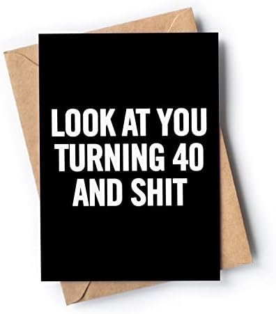 כרטיס יום הולדת 40 מצחיק לגברים או לנשים עם מעטפה / כרטיס בדיחה למי שמלאו לו 40 שנה / רעיון