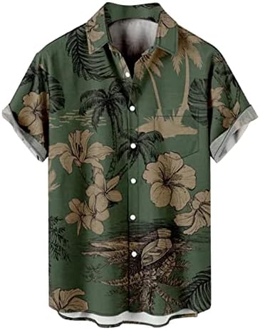 קיץ חולצות חולצות לגברים גברים של אופנה אביב ובקיץ מזדמן קצר שרוולים דש מודפס חולצה למעלה חליפה