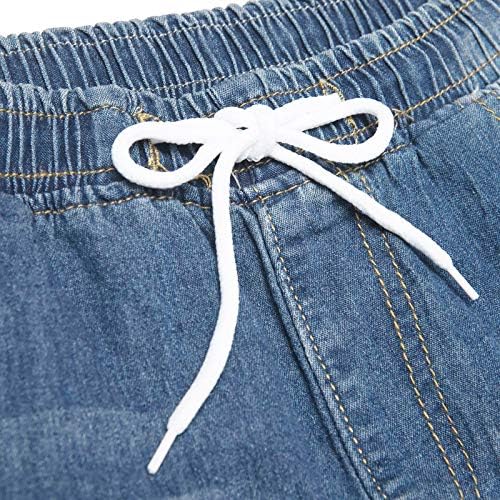 בתוספת גודל מחודד ג 'ינס לנשים אלסטי נמוך מותניים למתוח ז' אן עיצוב שרוך יבול קרסול ג 'ינס ג' ינס מכנסיים