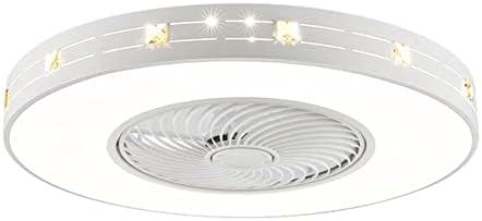מאוורר תקרה לבנה של איבלודי עם מאוורר תקרה עגול אור עם LED עם אילם קלים מנורת תקרת מאוורר