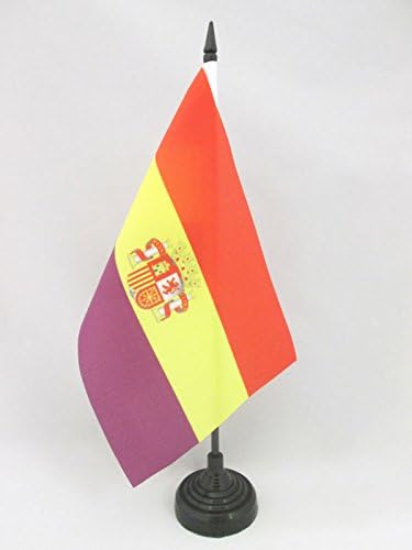 דגל AZ דגל שולחן הנשק הרפובליקה הספרדית השנייה דגל שולחן 5 '' x 8 '' - ספרד דגל השולחן הרפובליקני