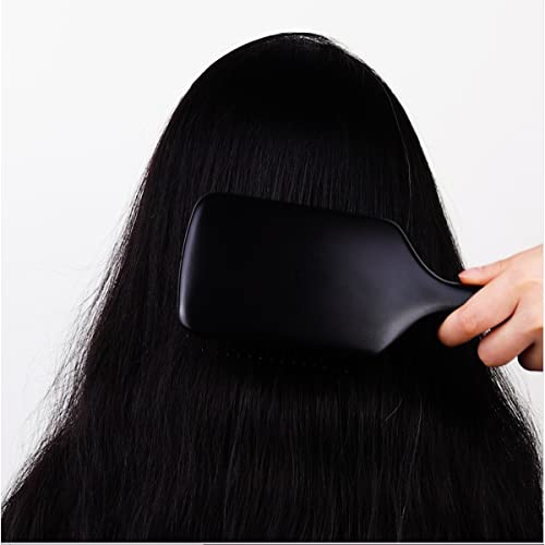 מברשת משוט עץ אשור לשיער ל ' אנג ' / מעסה קרקפת ומברשת ניתוק / עמיד בחום / טוב לכל סוגי השיער / שחור